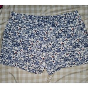 Khakis by Gap Womens Blue White Floral City 3 Inch Shorts Size 4 Mid Rise Summer